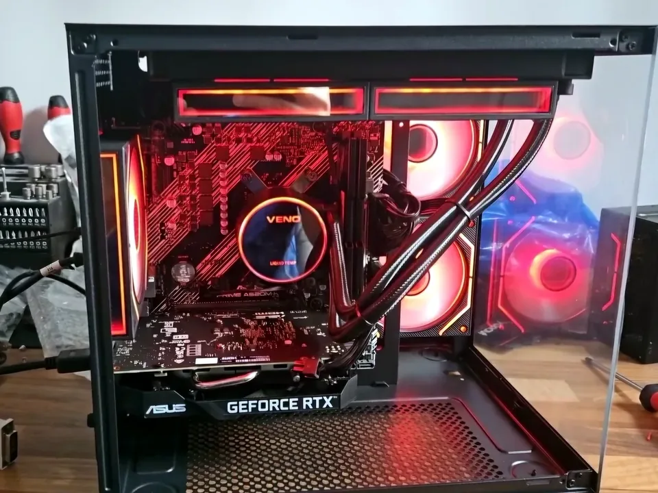 Gaming PC being tested after a hardware upgrade at PC Repair Guru Birmingham